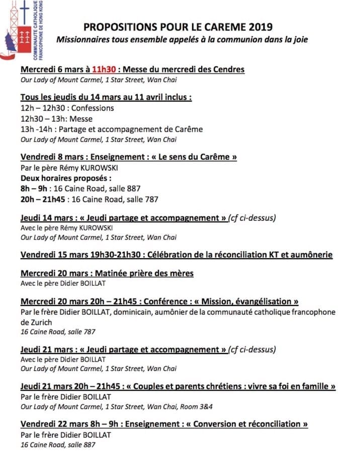 Carême : tout un programme !