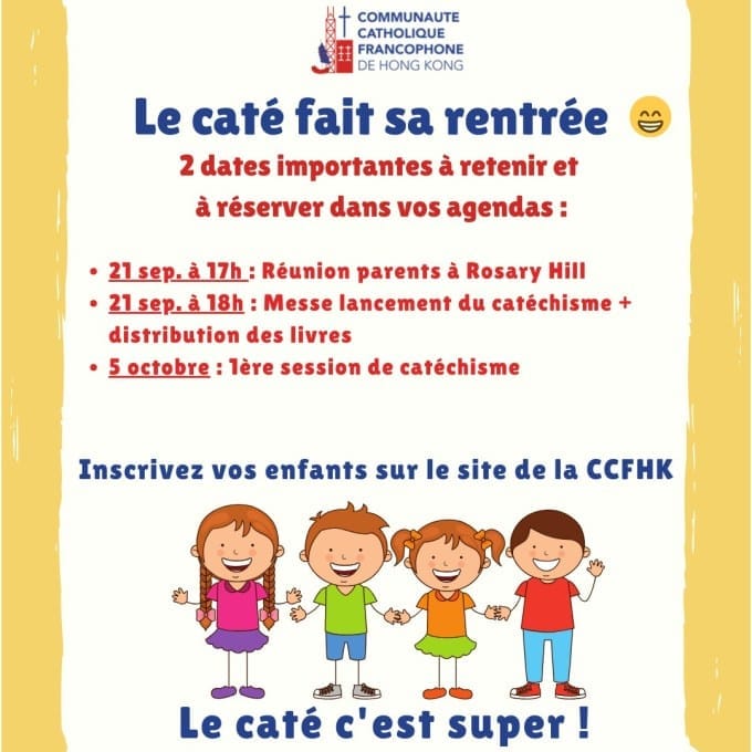 Les annonces paroissiales – semaine du 16 septembre 2024
