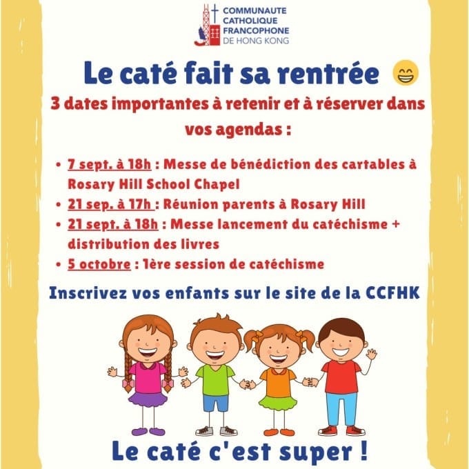 Les annonces paroissiales – semaine du 2 septembre 2024