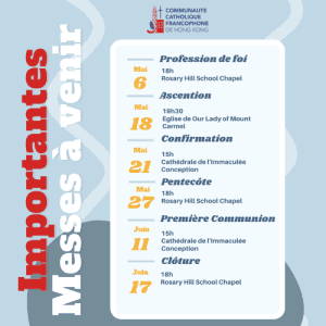 Les annonces paroissiales  – semaine du 24 avril 2023
