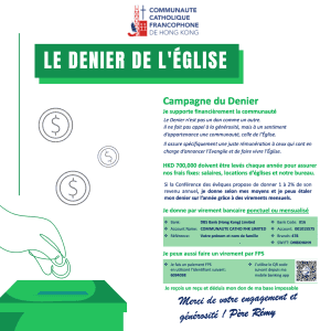 Les annonces paroissiales  – semaine du 27 février 2023