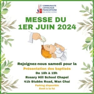 Les annonces paroissiales – semaine du 20 mai 2024