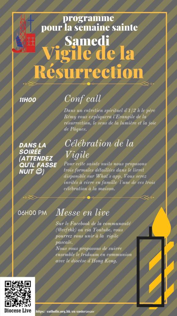 Samedi 11 avril 2020 – Vigile  de la Resurrection